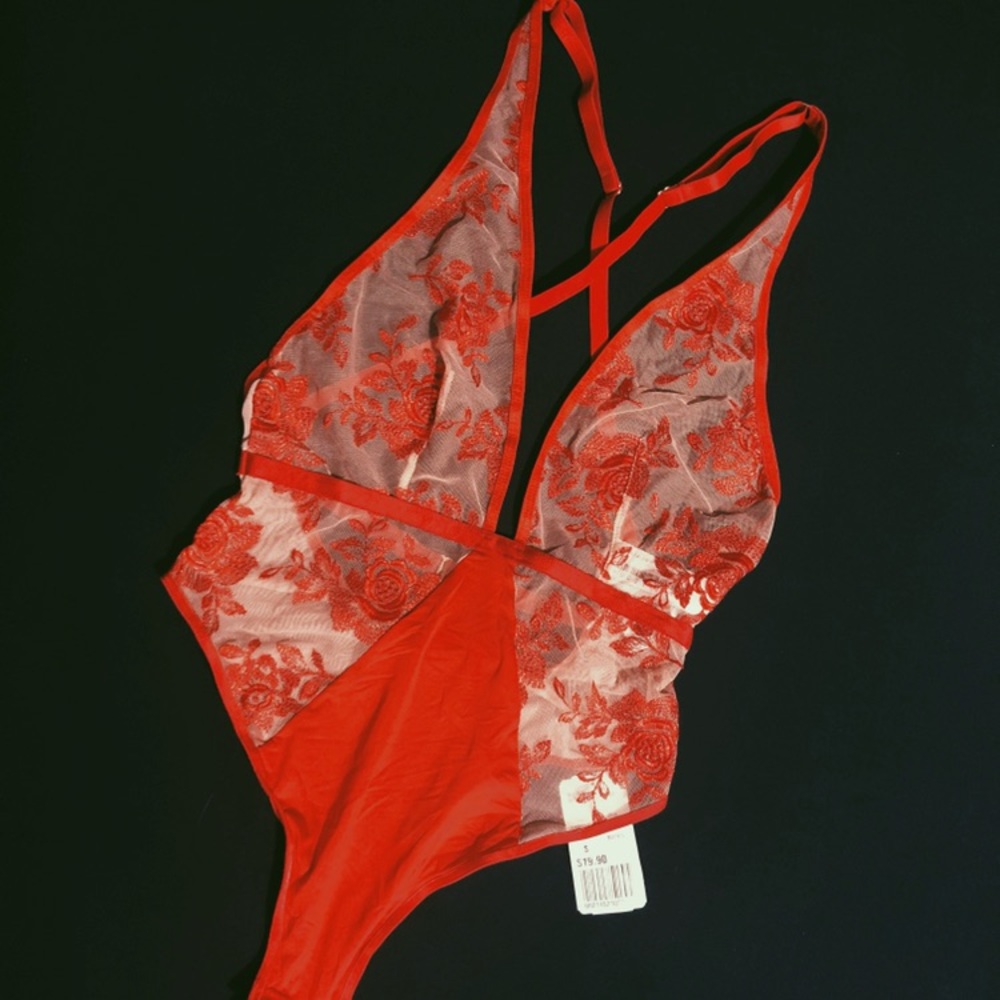 Forever 21 Red Lace Bodysuit - Lingerie